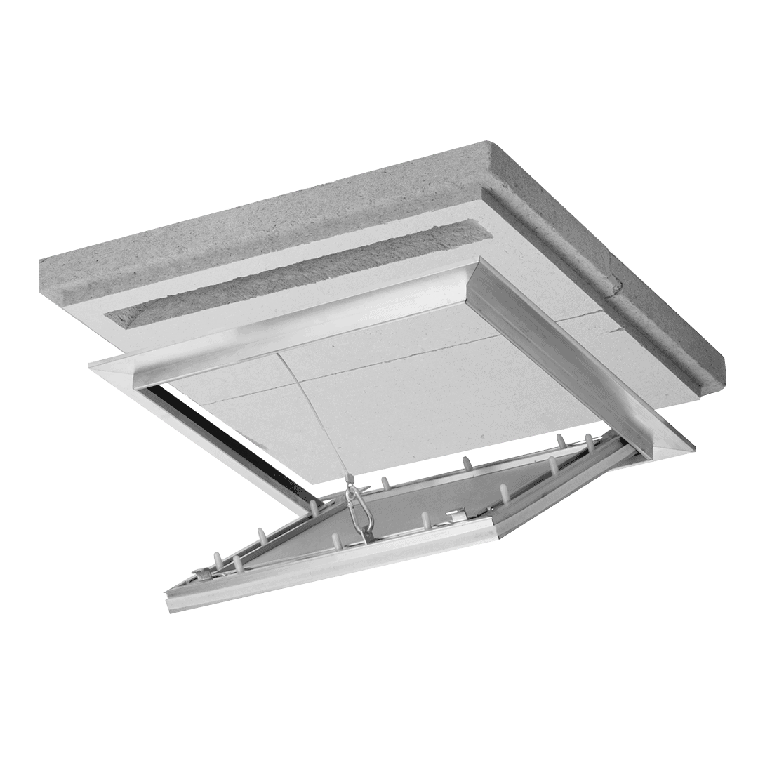 22-1.png Revisionsklappe Brandschutzklappe Alustar EI30 aus Aluminium für abgehängte Decken, 200×200 bis 800×800 mm