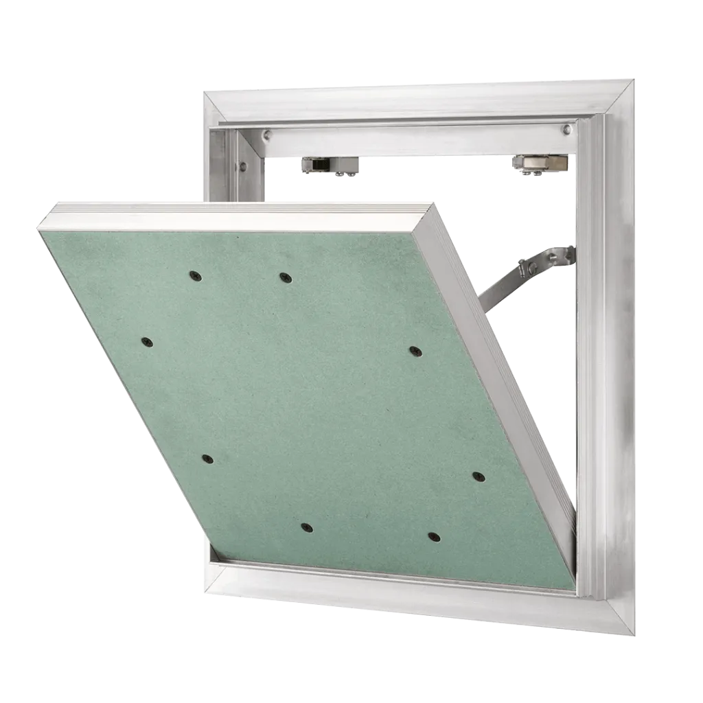 Revisionsklappe Alu Quattro aus Aluminium, luftdicht, schlagregendicht und rauchdicht, 200×200 bis 600×600 mm