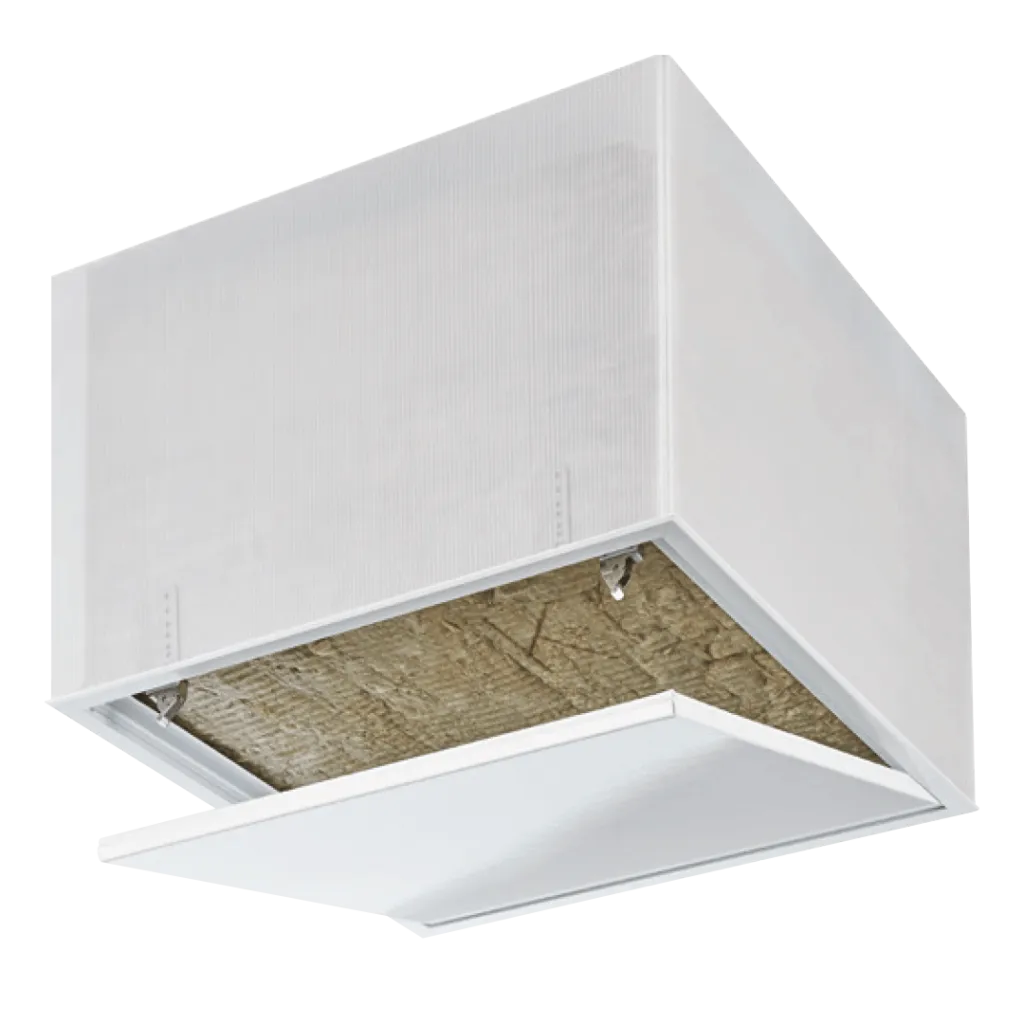 Revisionsklappe Tempo Primus Airproof aus Stahlblech, luftdicht mit Dämmung für Niedrigenergiehäuser, 500×500 bis 500×500 mm
