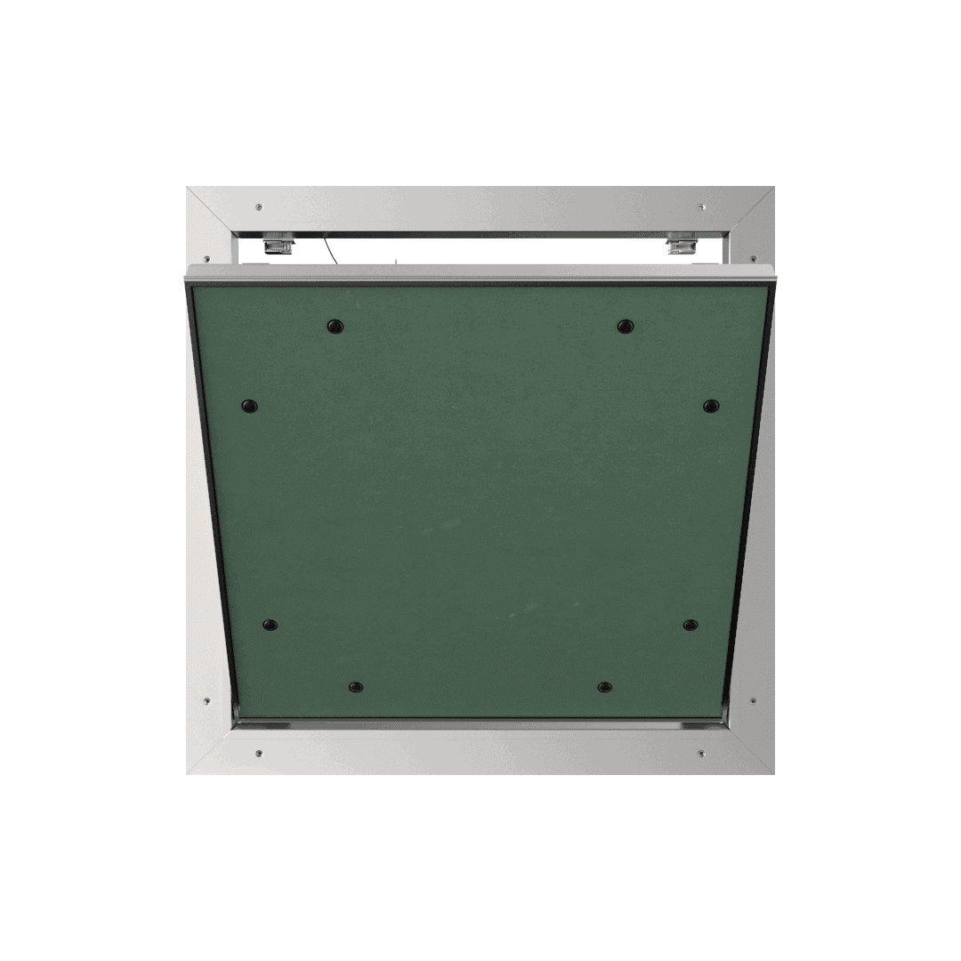 trappe-de-visite-plaque-de-platre-alustar-pousser-lacher-ouvert-2.png Revisionsklappe Eco Star für Gipskarton, zum Verfliesen oder Verputzen, 200×200 bis 1200×1200 mm