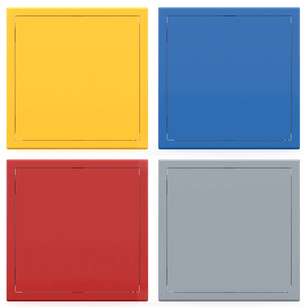 Revisionsklappe Tempo Softline farbig, Öffnung Drücken-Loslassen, in 14 RAL-Farben, 200×200 bis 800×800 mm